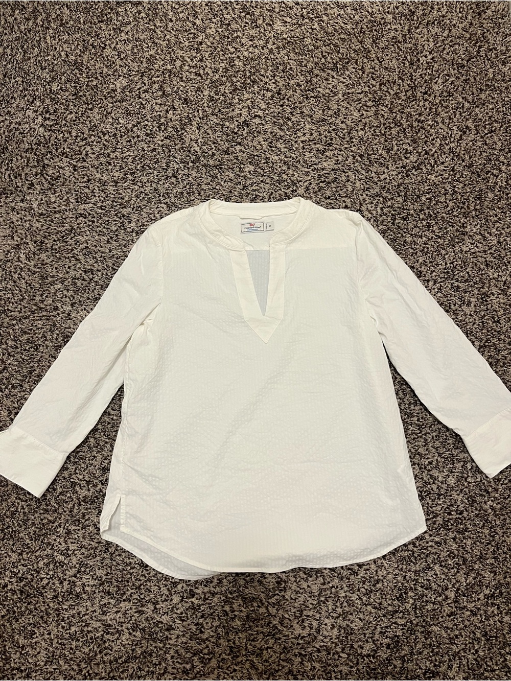 Vineyard Vines White Split V-Neck Tunic